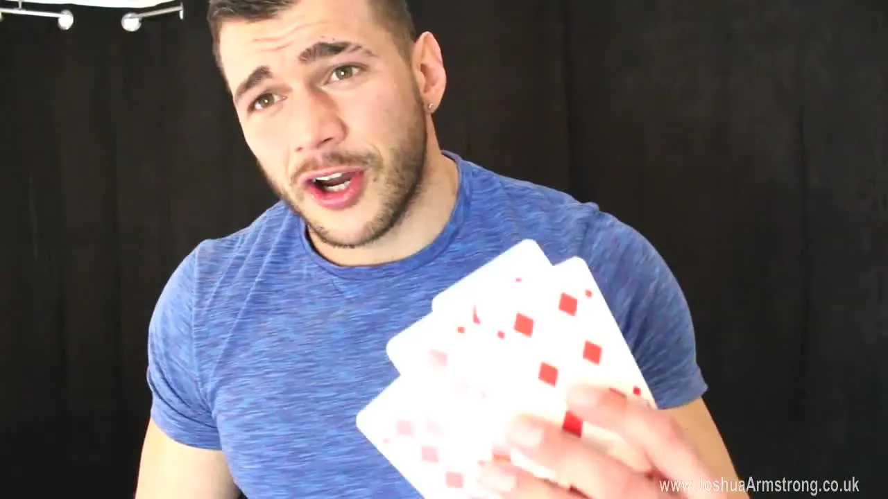 Cocky Muscle Guy Plays Strip Poker While Wanking image